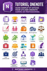 Femme utilisant OneNote sur son ordinateur pour organiser ses notes