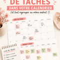 Femme utilisant son calendrier et sa liste de tâches pour s'organiser