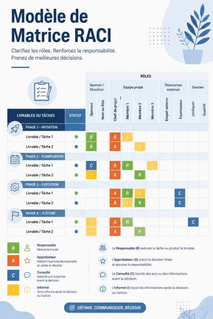 Illustration de la matrice RACI pour la gestion de projet