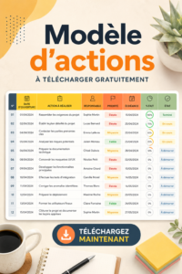 Modèle d'actions gratuit à télécharger et personnaliser pour mieux s'organiser.