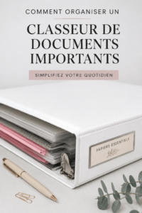 Classeur bien organisé avec des documents triés par catégorie