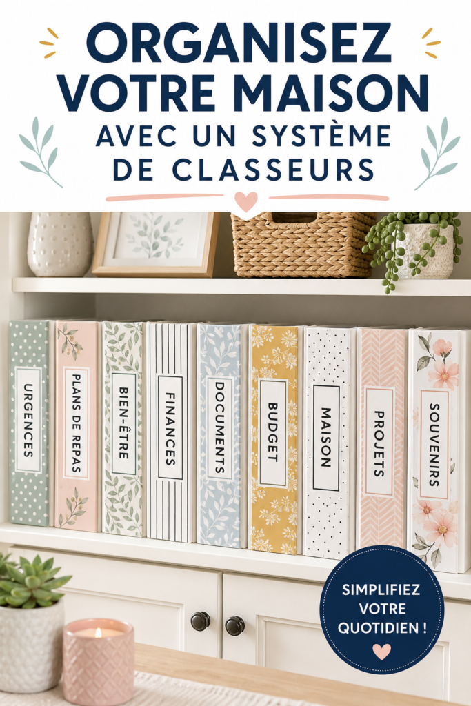 Système de classeurs organisé avec documents bien rangés