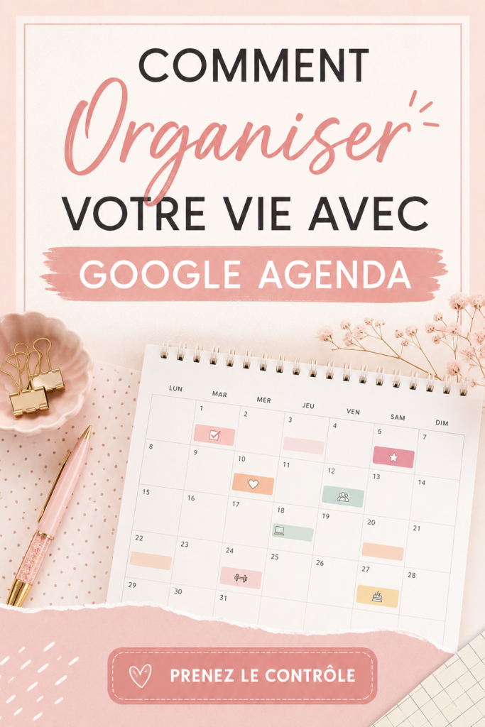 Capture d'écran de Google Calendar affichant un emploi du temps bien organisé.