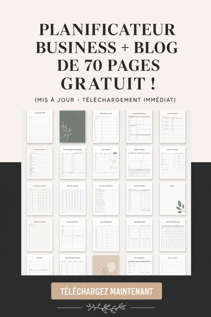 Featured image du planner d'affaires et de blog gratuit