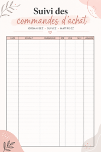 Modèle gratuit de suivi de commandes prêt à imprimer