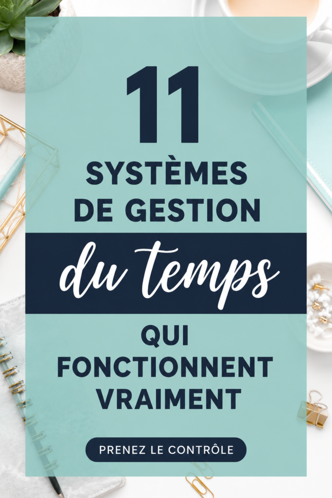 Visuel coloré illustrant des techniques de gestion du temps