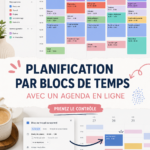 Femme utilisant Google Calendar pour le time blocking