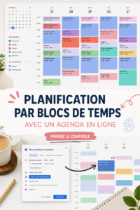 Femme utilisant Google Calendar pour le time blocking