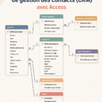 Capture d'écran d'un CRM créé sous Microsoft Access avec une mise en page intuitive.