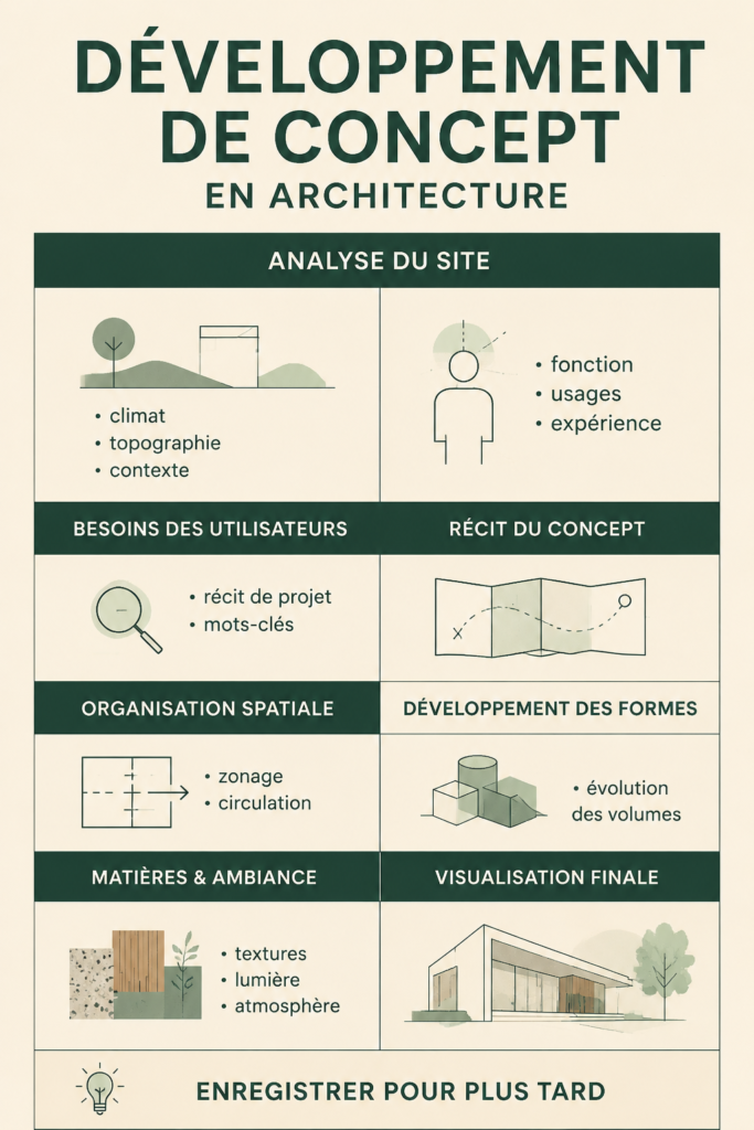 Conception architecturale moderne avec des esquisses de concepts