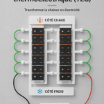 Photo d'un générateur thermoelectrique fait maison, avec des composants visibles.