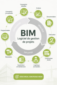Capture d'écran de l'interface de BEXEL Manager montrant des projets BIM en cours.
