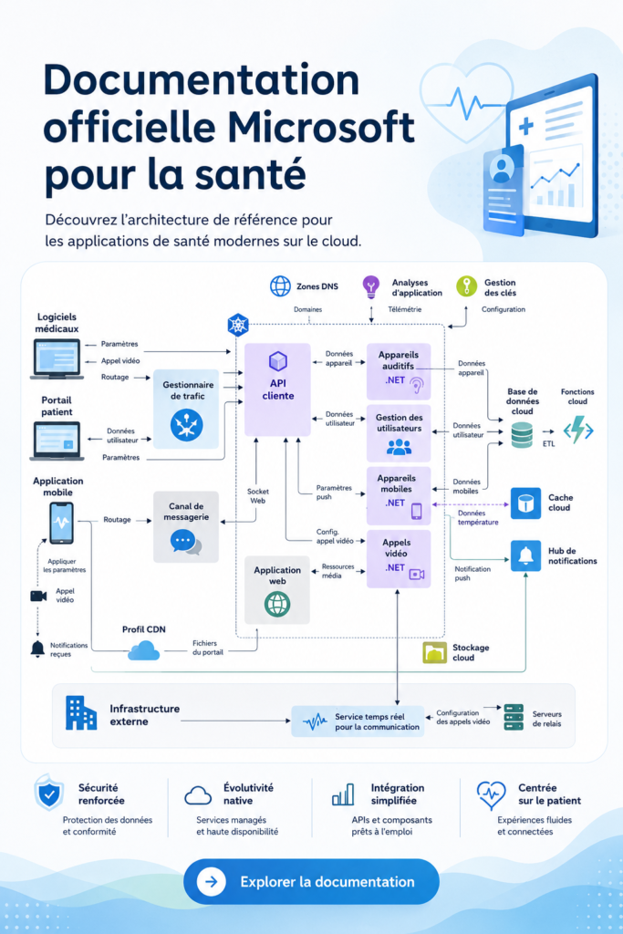 Un professionnel de la santé utilise des outils Microsoft pour améliorer les services médicaux.