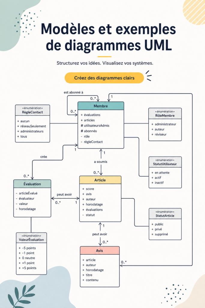 Exemple de diagramme UML illustrant un processus de gestion de projet.