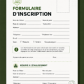 Exemple de modèle d'inscription scolaire à imprimer, avec un design épuré et fonctionnel.