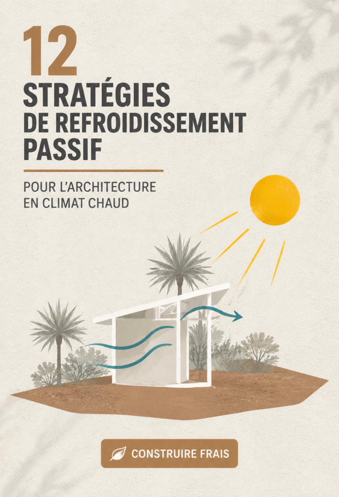 Maison d'été avec des techniques de refroidissement passif, jardin et volets