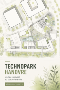 Vue extérieure du Technopark de Hannover, un espace innovant pour startups