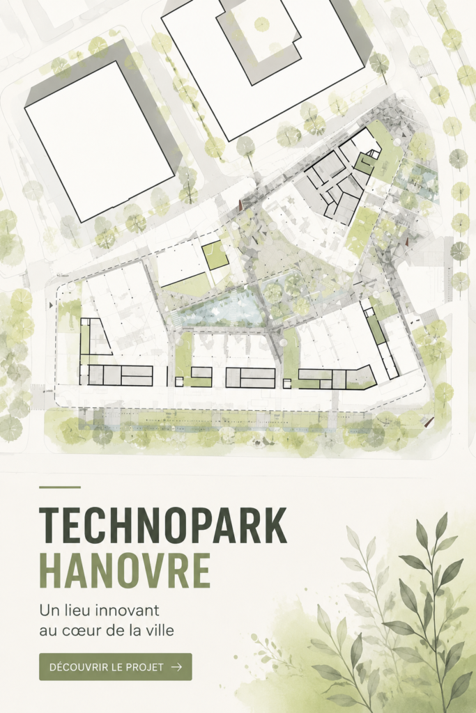 Vue extérieure du Technopark de Hannover, un espace innovant pour startups