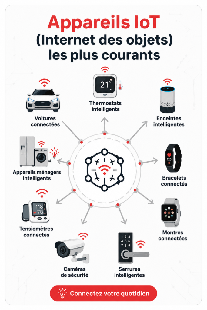 Assortiment d'appareils IoT modernes dans un salon