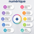 Une femme utilisant un ordinateur portable pour travailler sur des solutions numériques