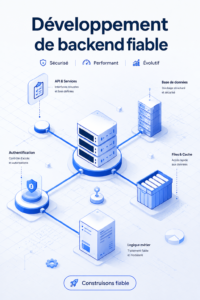 Image illustrant le développement d'un backend fiable avec des codes informatiques