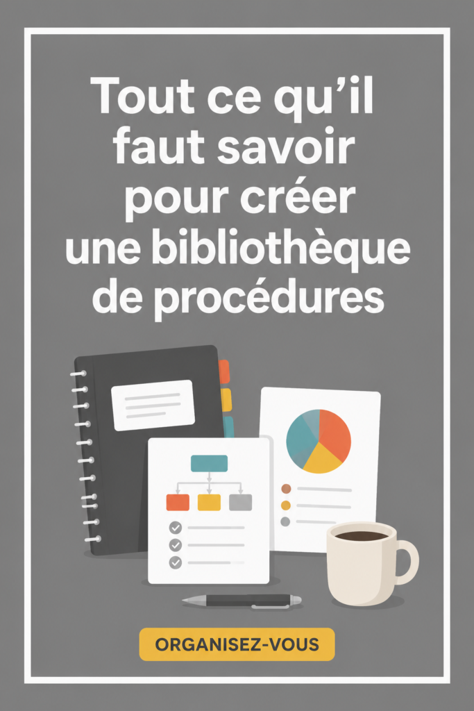 Femme organisant des documents de procédures opérationnelles sur son bureau.