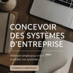 Une femme travaillant sur un plan de conception de système d'entreprise