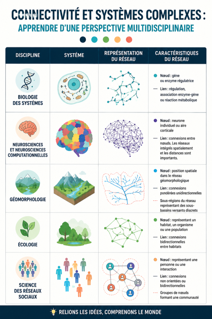 Illustration montrant des connexions entre différents systèmes complexes.