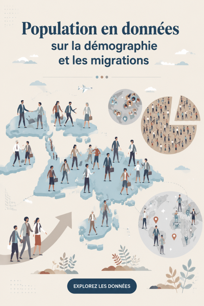 Image représentant des données démographiques et migratoires au niveau mondial.