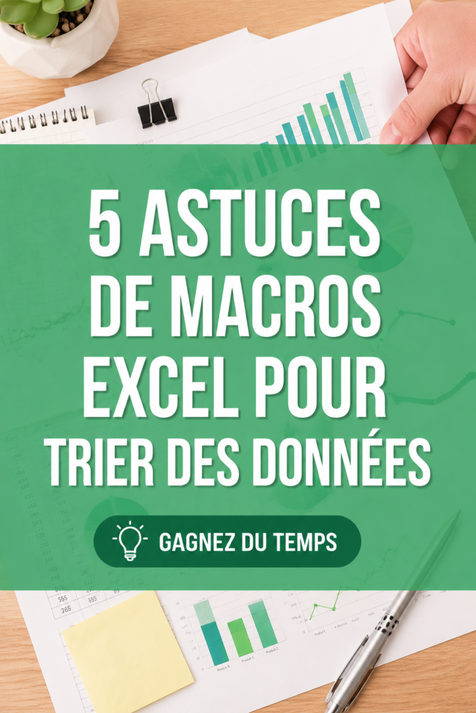 Interface Excel montrant une macro pour le tri des données