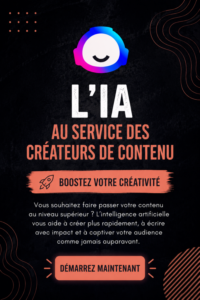 Une création graphique illustrant des outils d'intelligence artificielle pour les créateurs de contenu.