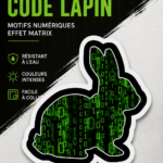 Sticker représentant l'univers de Matrix sur un fond noir.