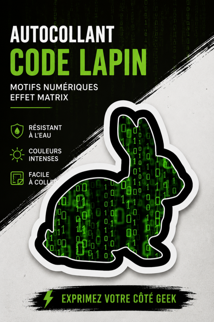 Sticker représentant l'univers de Matrix sur un fond noir.