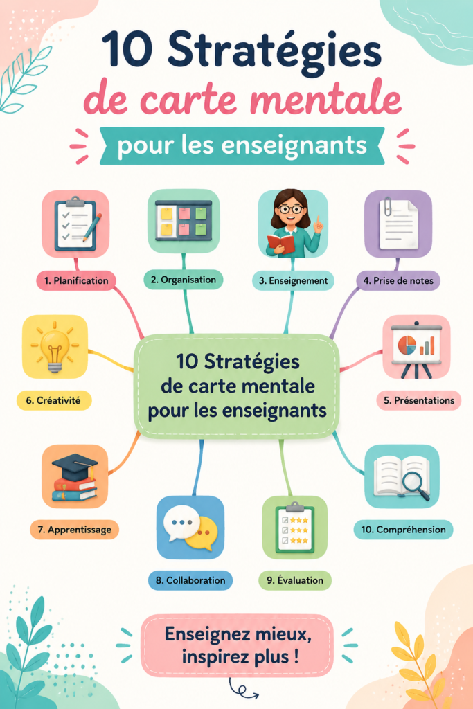 Une enseignante utilisant un mind map sur un tableau blanc pour expliquer des concepts