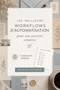 Illustration d'une femme utilisant un ordinateur pour automatiser ses tâches créatives