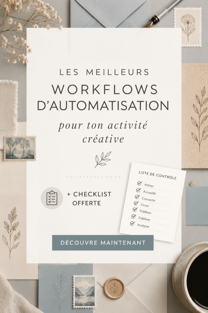 Illustration d'une femme utilisant un ordinateur pour automatiser ses tâches créatives