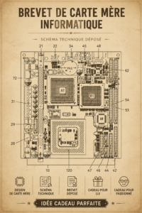 Carte mère informatique avec plusieurs composants connectés