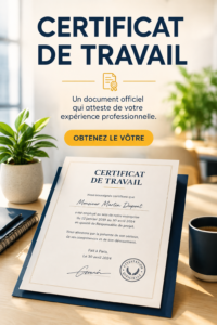 Femme utilisant un logiciel pour créer son certificat de travail