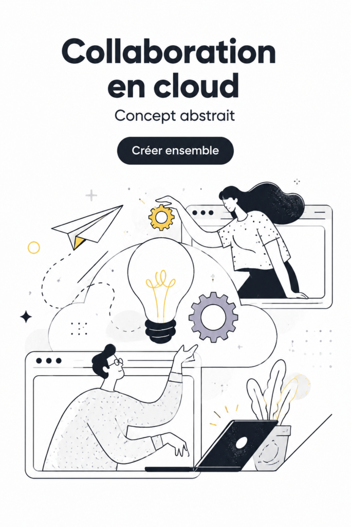 Image illustrant des personnes utilisant des outils de collaboration en cloud pour travailler ensemble