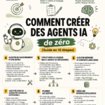 Une femme concentrée devant son ordinateur, créant un agent AI.
