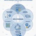 Illustration d'un système mécatronique mêlant électronique et mécanique.