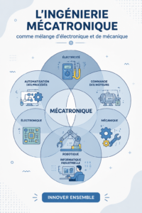 Illustration d'un système mécatronique mêlant électronique et mécanique.