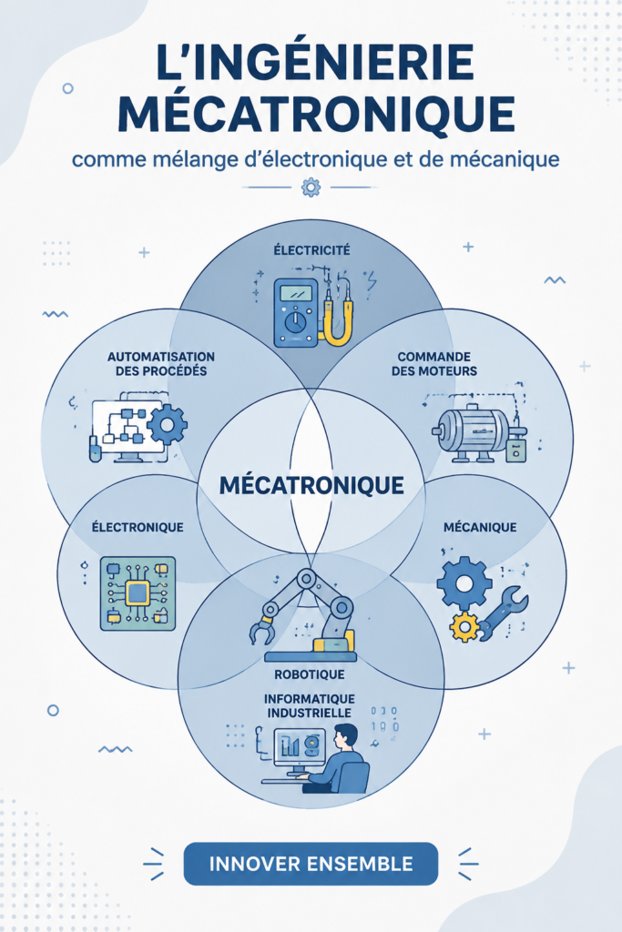 Illustration d'un système mécatronique mêlant électronique et mécanique.