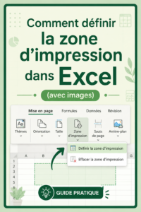 Capture d'écran montrant la définition de la zone d'impression dans Excel.