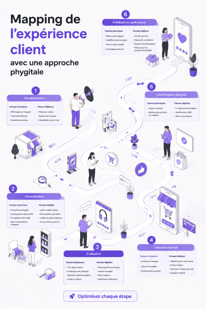 Illustration d'une expérience client réussie alliant numérique et physique