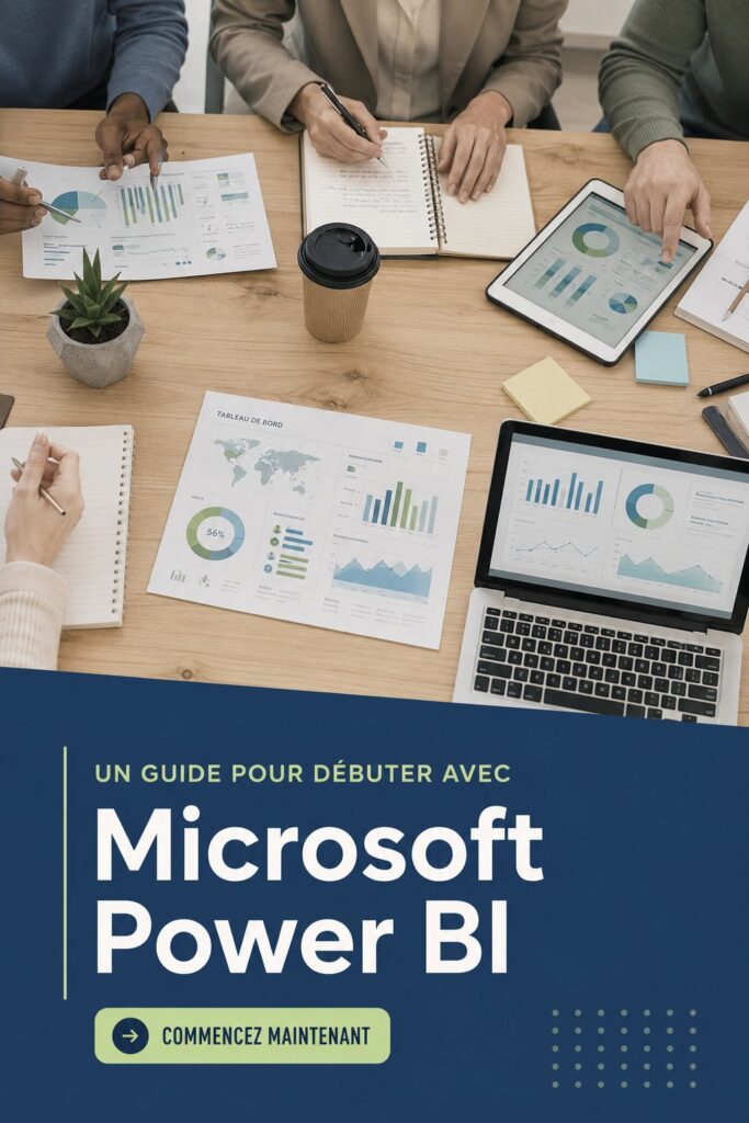 Une illustration du logiciel Microsoft Power BI affichant un tableau de bord coloré et interactif.