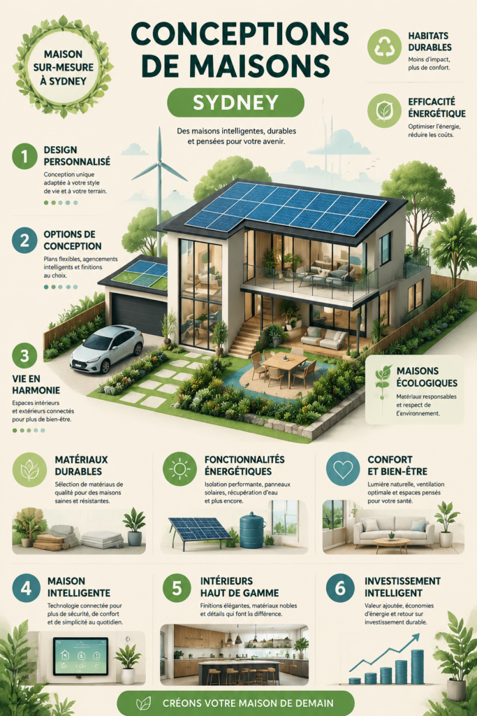 Une maison moderne avec des éléments de design connecté et fonctionnels.