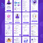 Une femme utilisant une application e-learning sur sa tablette dans un environnement d'étude chaleureux.
