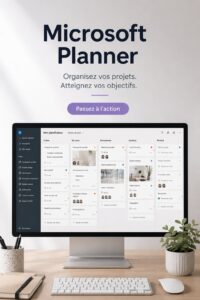 Interface de Microsoft Planner montrant un tableau de gestion des tâches