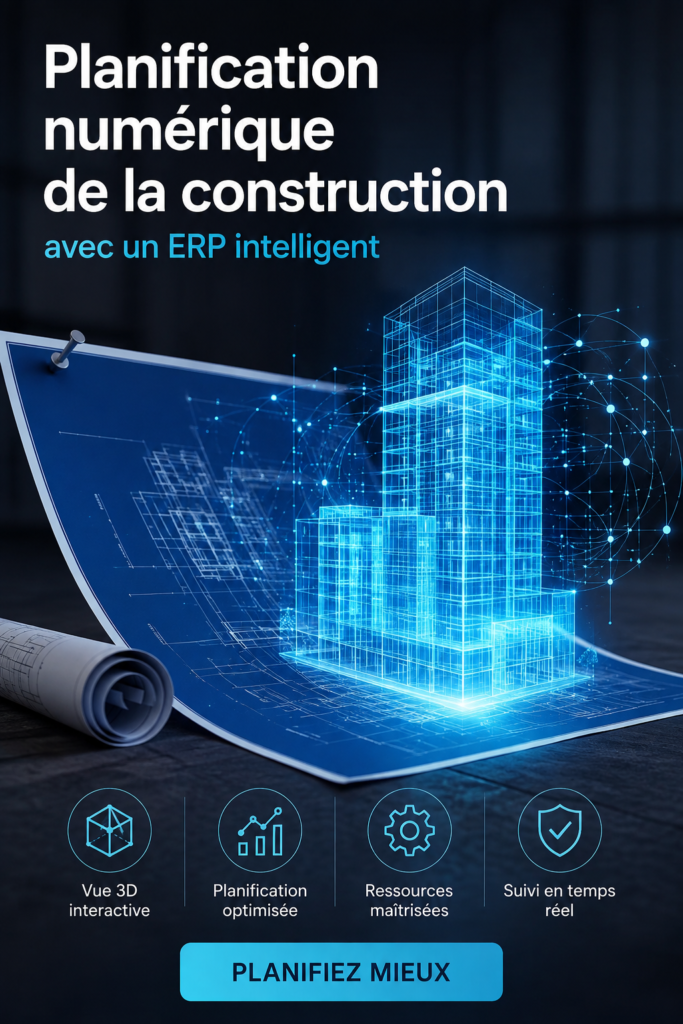 Interface de biCanvas ERP pour la planification de construction